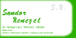 sandor menczel business card